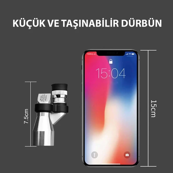 TriLine 8x20 HD Çözünürlük 1000m Görüş Taşınabilir Metal Monoküler Mini Cep Dürbün - 5