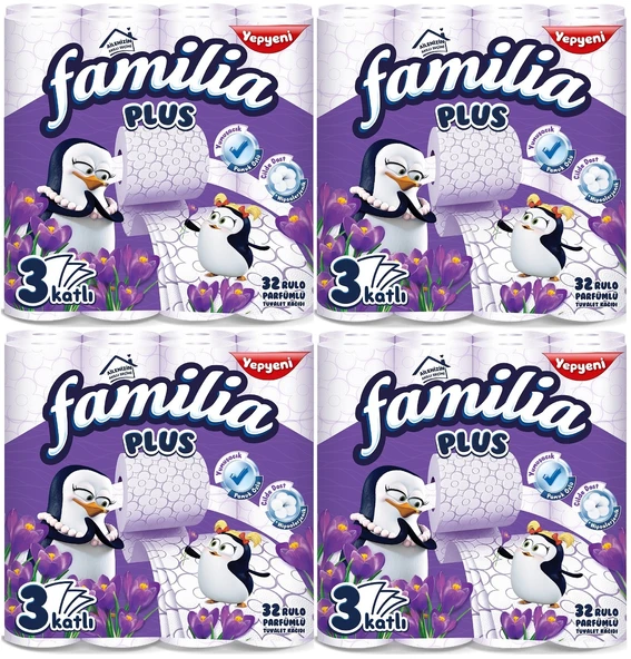 Familia Plus Tuvalet Kağıdı 3 Katlı 128 Li Paket Sihirli Çiçekler (4pk*32)
