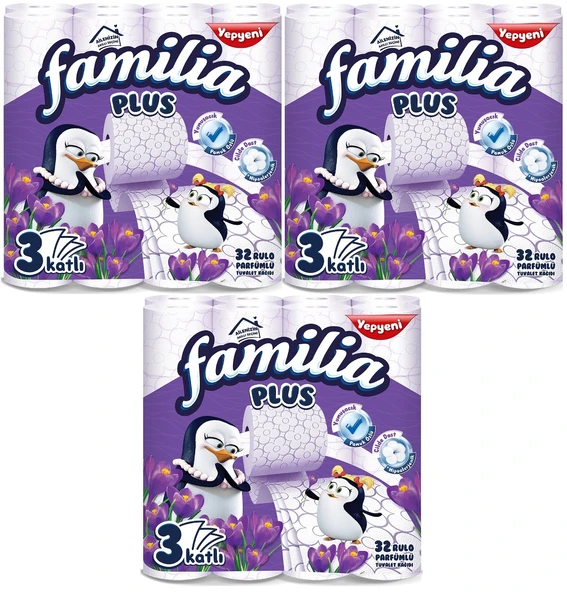 Familia Plus Tuvalet Kağıdı 3 Katlı 96 Lı Paket Sihirli Çiçekler (3pk*32)