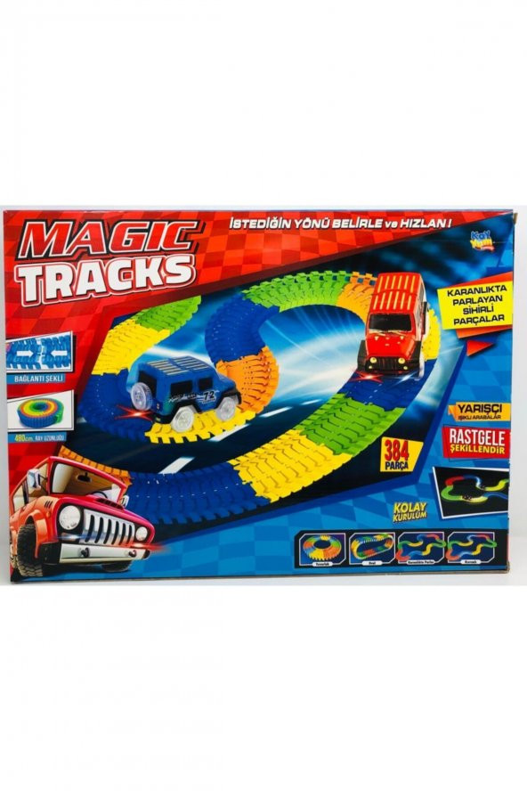 Magic Tracks Hareketli Raylar 384 Parça 2 Araba