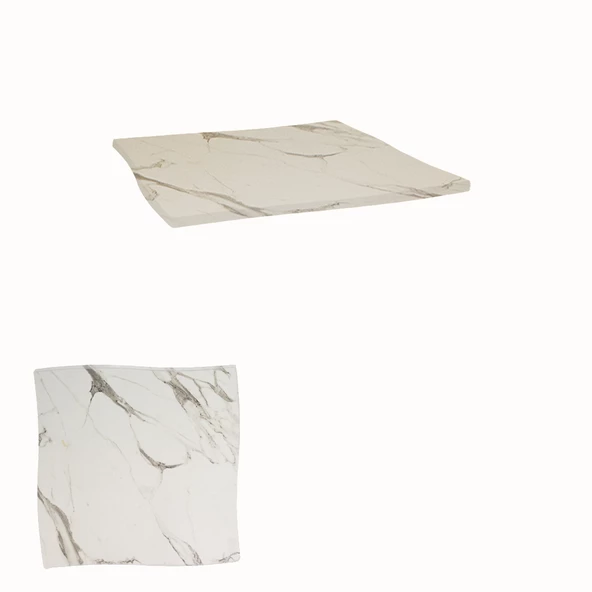 Wermodin Masa Tablası Dalgalı Kare 67x67 cm - Afyon Mermer ürün görseli