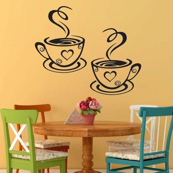 Coffee Fincan Temalı Mutfak veya Duvar Sticker