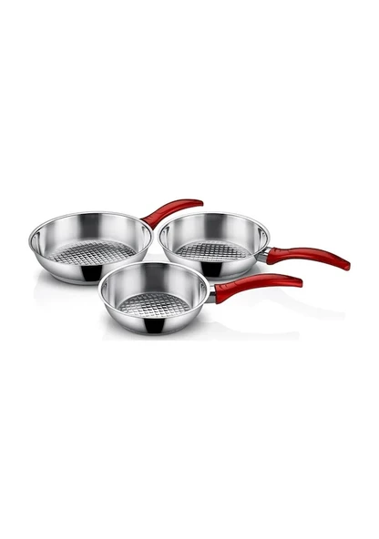 Gülsan Jasmin Çelik Tava Seti 3 Parça 16cm 18cm 20cm - 3