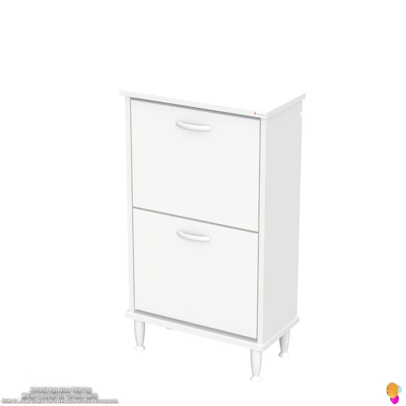 Modilayn UMAY Ayaklı Kapı Önü 52 x 90 x 26 cm’ lik 2 Düşer Kapak 4 Göz Bölmeli Ayakkabılık - 6