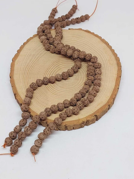 Kahverengi Mat Seramik Boncuk Dizi 8-9mm/29cm (54162) - Resim 3