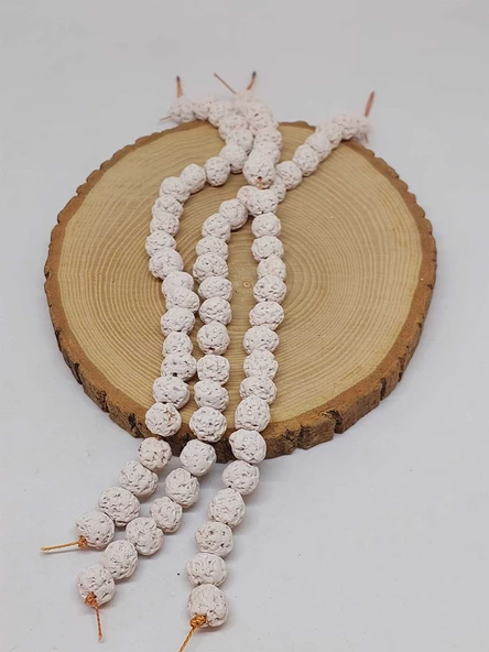 Beyaz Mat Seramik Boncuk Dizi 9-11mm/23cm (54160) - Resim 3