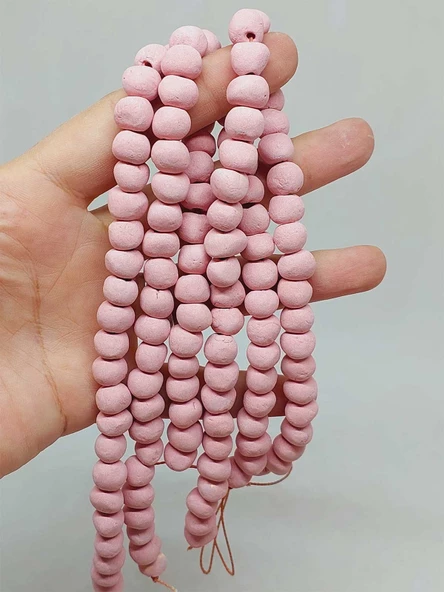 Pembe Pigmentli Seramik Boncuk Dizi 8-9mm/29cm (54238) ürün görseli