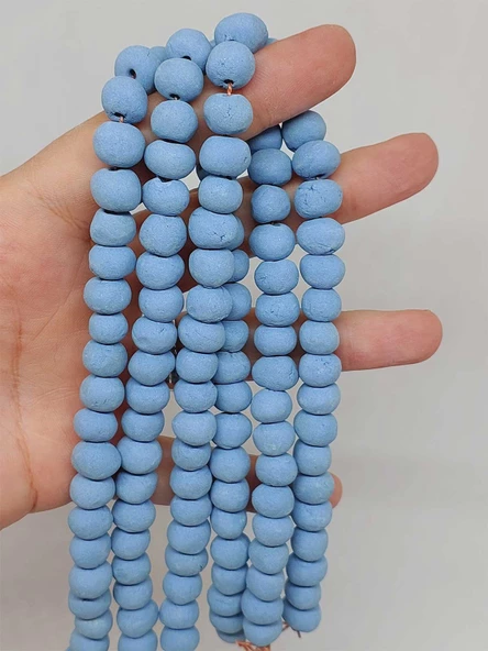 Mavi Pigmentli Seramik Boncuk Dizi 8-9mm/29cm (54232)