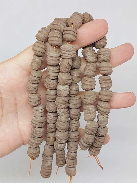 Kahverengi Tırtıklı Mat Seramik Boncuk Dizi 10-12mm/24cm (54226) ürün görseli 1