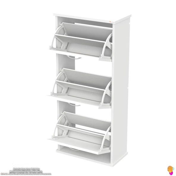 Modilayn VARBİ Asma Kapı Önü 52 x115x26 cm’ lik 3 Düşer Kapak 6 Göz Bölmeli Ayakkabılık - 8