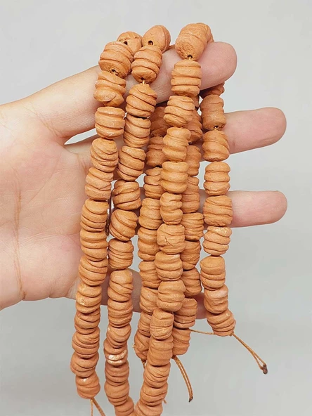 Taba Tırtıklı Mat Seramik Boncuk Dizi 10-12mm/25cm (54216) ürün görseli 1