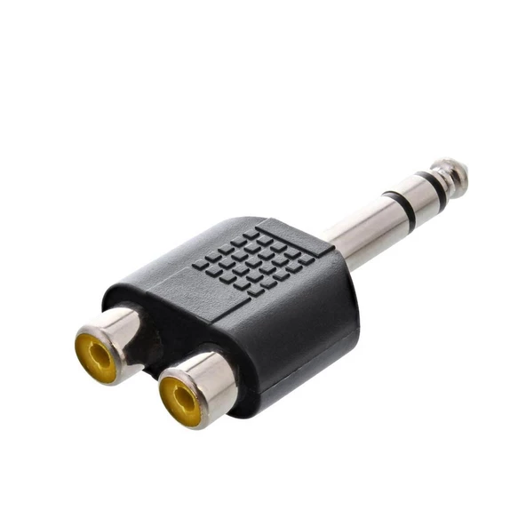 S-LİNK SL-DC32 Çevirici Jack 6.3mm Stereo Erkek 2 Rca Dişi