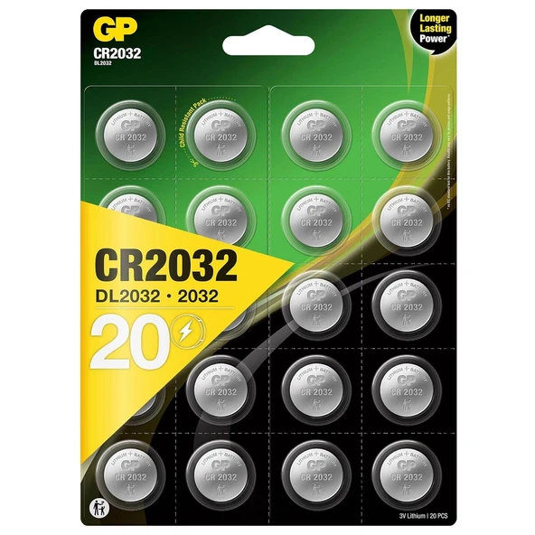 GP Pil Düğme 2032 3V 20Li Paket