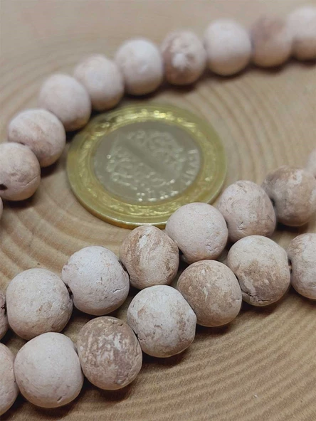 Kahverengi Mat Seramik Boncuk Dizi 8-9mm/30cm (54186) - Resim 2