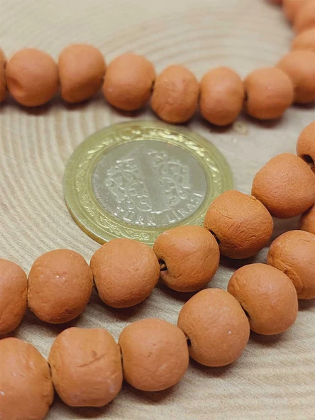 Kahverengi Mat Seramik Boncuk Dizi 8-9mm/30cm (54182) - Resim 2