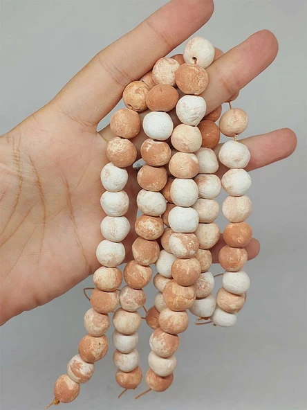 Kahverengi Pigmentli Mat Seramik Boncuk Dizi 10-12mm/24cm (54188) ürün görseli