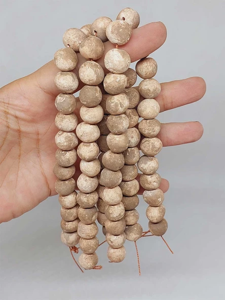 Kahverengi Pigmentli Mat Seramik Boncuk Dizi 10-12mm/24cm (54180) ürün görseli