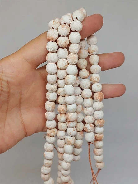 Kahverengi Pigmentli Mat Seramik Boncuk Dizi 8-9mm/30cm (54192) ürün görseli 1