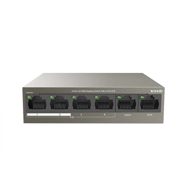 TENDA 6-Port 10/100M 4-Port PoE Switch TEF1106P-4-63W