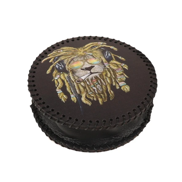 HİPPİ TASARIMLI AHŞAP BOZUK PARA CÜZDANI