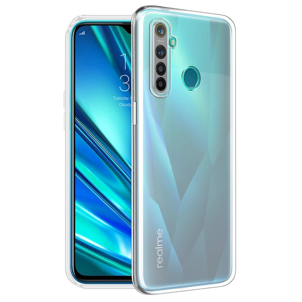 Realme 5i / 6i Kılıf Kamera Korumalı Silikon Şeffaf Arka Kapak