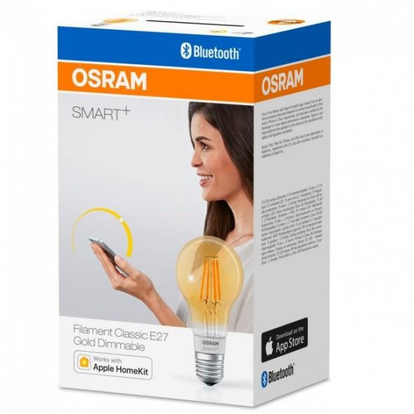 Osram Smart+ Filament Classic E27 Gold Dimmable 5.5 Watt 2500 Kelvin 600 Lumen