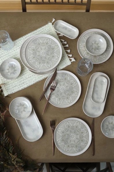 Keramika Groundlace Kahvaltı Takımı 14 Parça 6 Kişilik 21501 - 6