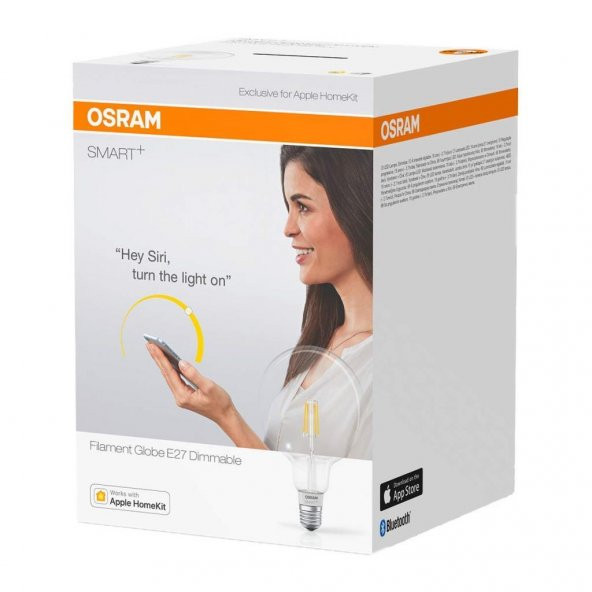 Osram Smart+ Filament Globe E27 Dimmable E27 5,5 Watt 2700 Kelvin 650 Lumen
