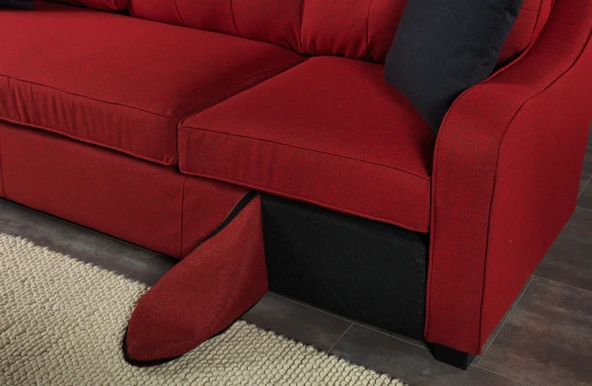 Meşe Home Plus Kılıflı Torba Yaylı Keten Kumaş Fonksiyonel Çift Yönlü Köşe Takımı Kırmızı - 5