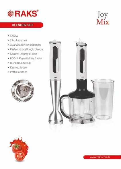 Raks Joy Mix Blender Seti 1700W - 2