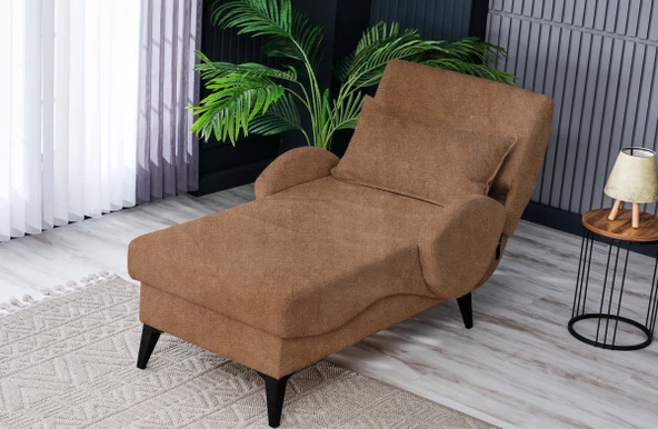 Meşe Home Pascal Desenli ve Düz Kumaş Plastik Yüksek Ayaklı Minderli Bazalı Modern Kademeli Tv Koltuğu