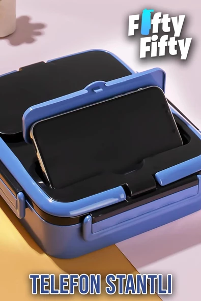 Vagonlife Lunch Box 1000 ML Tek Kat 3 Bölmeli Metal Kaşıklı Yeni Nesil Sefer Tası-FFLBOX10164 - 12