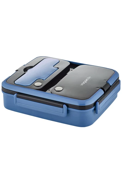 Vagonlife Lunch Box 1000 ML Tek Kat 3 Bölmeli Metal Kaşıklı Yeni Nesil Sefer Tası-FFLBOX10164 - 2