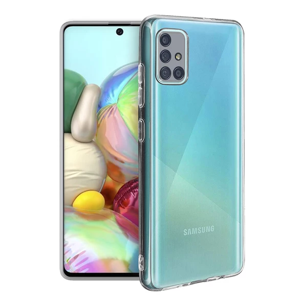 Samsung Galaxy A51 Kılıf Kamera Korumalı Silikon Şeffaf Kapak