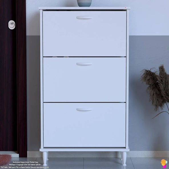 Modilayn VARBİ Kapı Önü 72x 127x 26 cm’ lik 2 Düşer Kapak 4 Göz Bölmeli Ayakkabılık ürün görseli 1