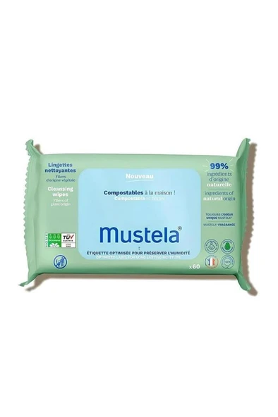 Mustela Kompost Edilebilir 60 Yaprak Islak Mendil