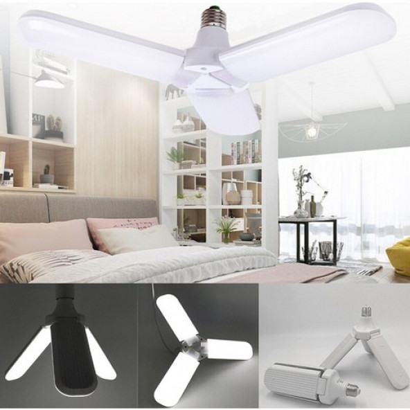 Dekoratif Pervane Katlanabilir LED Ampul - 45W - E27 -3600 Lümen