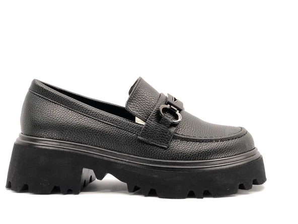 Feles Toka Detaylı Oxford Günlük Loafer Kadın Ayakkabı - 2