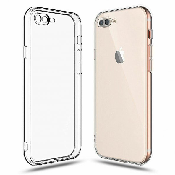 FitCase iPhone 7 Plus / 8 Plus Kılıf Kamera Korumalı Silikon Şeffaf Arka Kapak