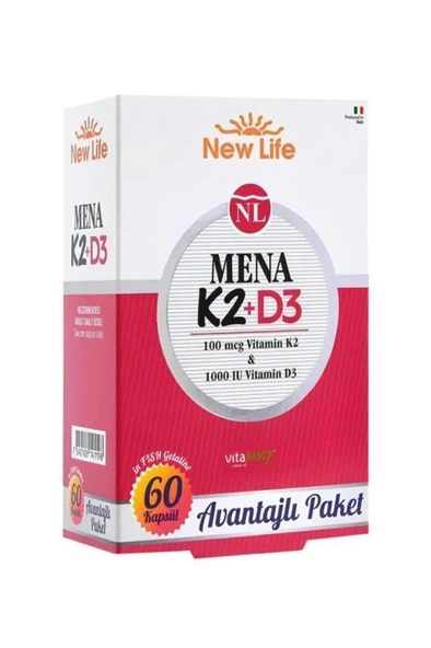 Newlife Mena K2 D3 60 Kapsül ürün görseli 1