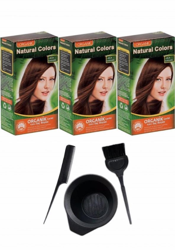 NATURAL COLORS 6C KOYU KÜLLÜ KUMRAL 3 ADET+SAÇ BOYAMA SETİ