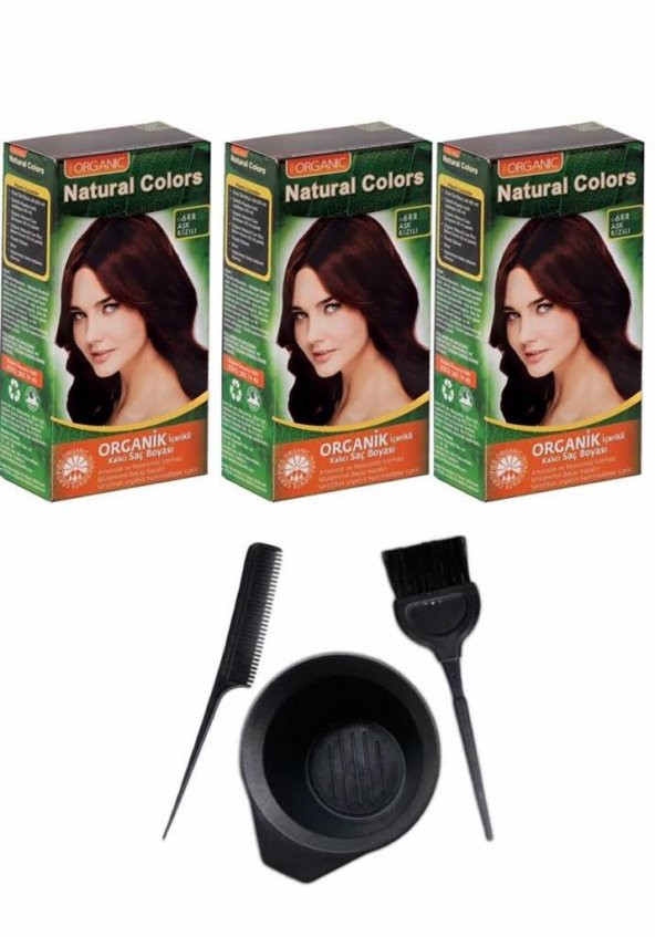 NATURAL COLORS 6RR AŞK KIZILI 3 ADET+SAÇ BOYAMA SETİ