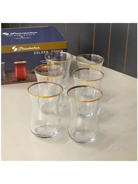 Paşabahçe 42021 Yaldızlı Çay Bardağı 120 cc 6'lı