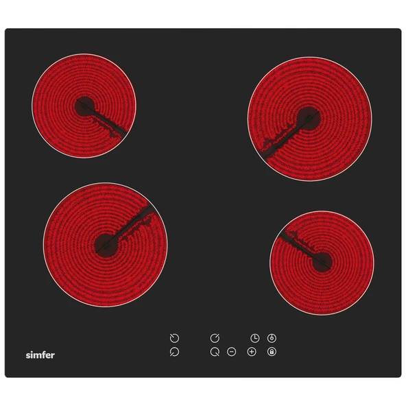 Simfer 3970 4e 60 cm Elektrikli Siyah Cam Ankastre ürün görseli 1