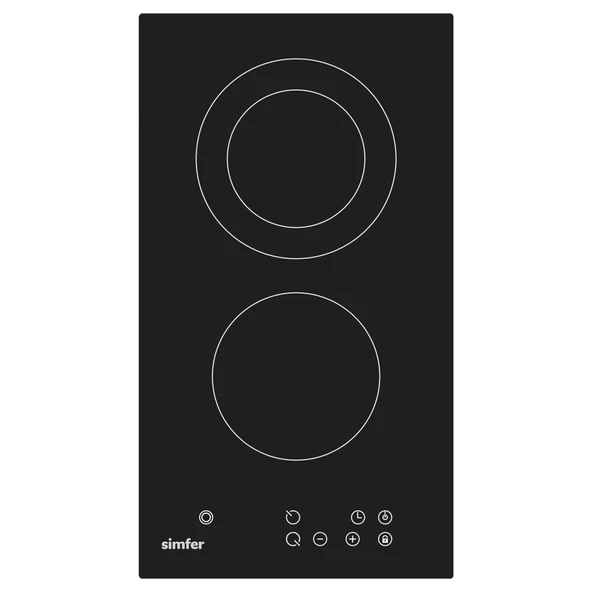 Simfer 3370 2G Elektrikli 30 cm Siyah Cam Ankastre Ocak - Resim 2