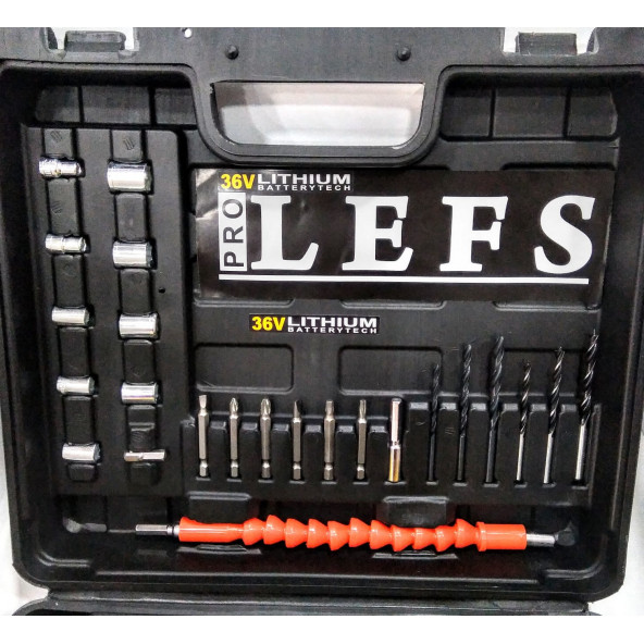 PRO LEFS 36 V 5 AMPER LİTYUM BATARYA İKİ AKÜLÜ 27 PARÇA SET HEDİYELİ DARBELİ 1 YIL TAM GARANTİ