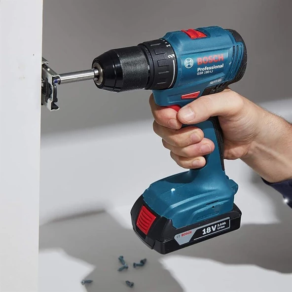 Bosch Professional GSR 185-Lİ 2 Ah 18V Kömürsüz Çift Akülü Matkap - 06019K3000 - 2