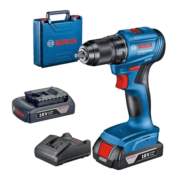 Bosch Professional GSR 185-Lİ 2 Ah 18V Kömürsüz Çift Akülü Matkap - 06019K3000