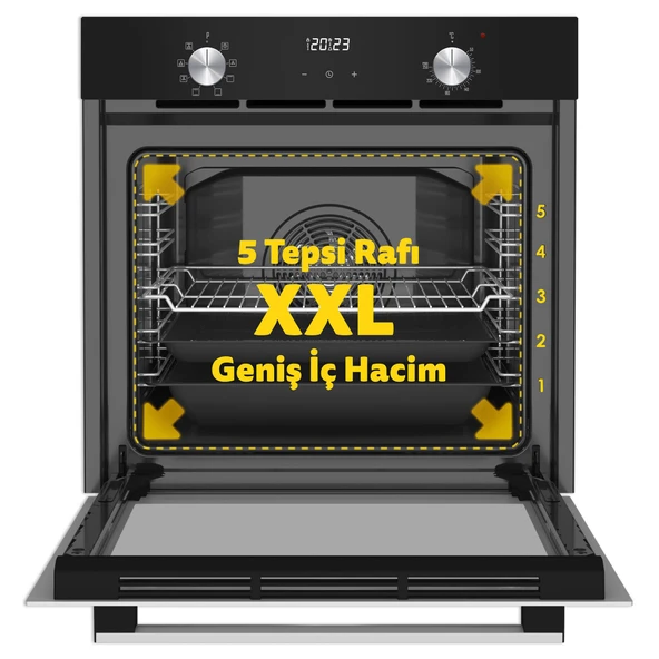 Simfer 8208 Ank. QS 9 Fonk Siyah Cam Power Turbo Dij Saat - Resim 2