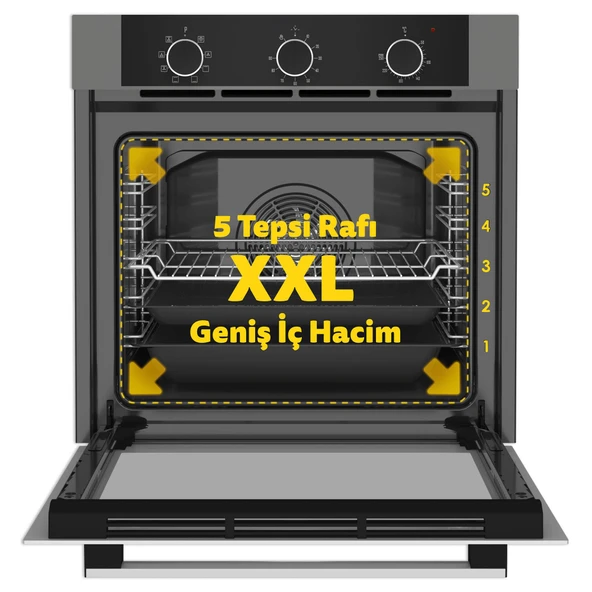 Simfer 8222 Ank. QS Büyük Pop-up 9 Fonk Gri Cam Power Turbo - Resim 4